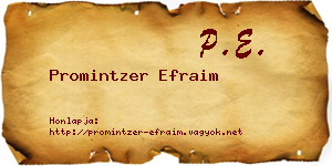 Promintzer Efraim névjegykártya